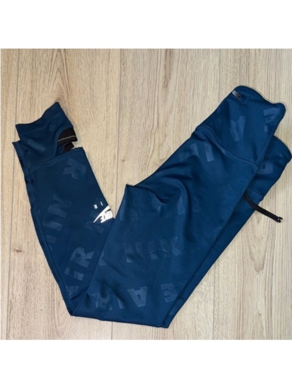 Nike Dark Blue running tight fit Logo-Print leggings tights